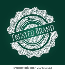 Trusted Brand chalk emblem written on a blackboard. Vector Illustration. Detailed. 