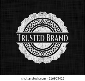 Trusted Brand chalk emblem written on a blackboard