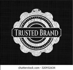 Trusted Brand chalkboard emblem on black board