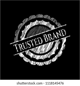Trusted Brand chalkboard emblem written on a blackboard