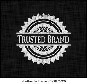 Trusted Brand chalkboard emblem written on a blackboard