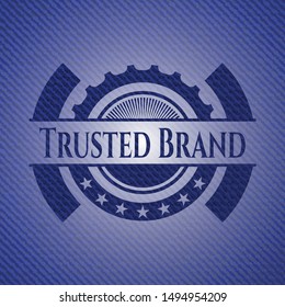 Trusted Brand with denim texture. Vector Illustration. Detailed.