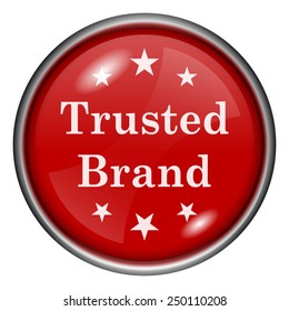 Trusted brand icon. Internet button on white background. 