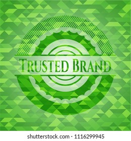 Trusted Brand realistic green mosaic emblem