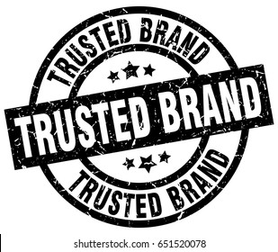 trusted brand round grunge black stamp