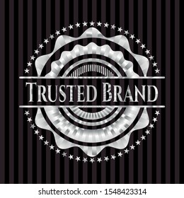 Trusted Brand silvery emblem. Vector Illustration. Mosaic.