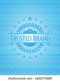 Trusted Brand water wave representation emblem. Vector Illustration. Detailed.