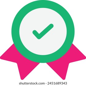 Trusted Check Verified Icon Vector Flat Illustration