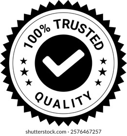 Trusted company badges and trusted quality logo icon and label