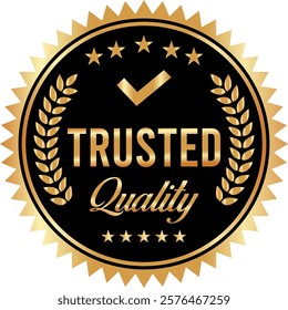 Trusted company badges and trusted quality logo icon and label