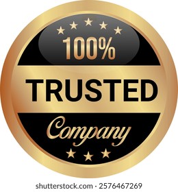 Trusted company badges and trusted quality logo icon and label