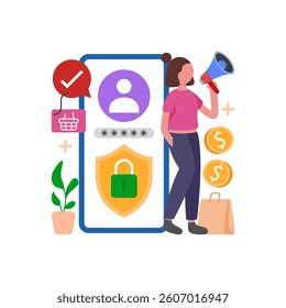 Trusted Digital Marketing Solutions Vector Illustration