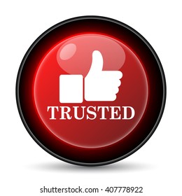 Trusted icon. Internet button on white background. EPS10 vector
