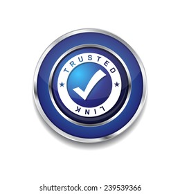 Trusted Link Blue Vector Icon Button
