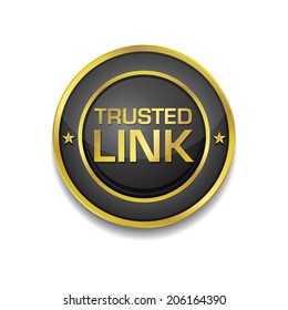 Trusted Link Glossy Shiny Circular Vector Button