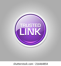 Trusted Link Glossy Shiny Circular Vector Button