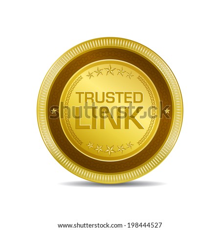 Trusted Link Glossy Shiny Circular Vector Button