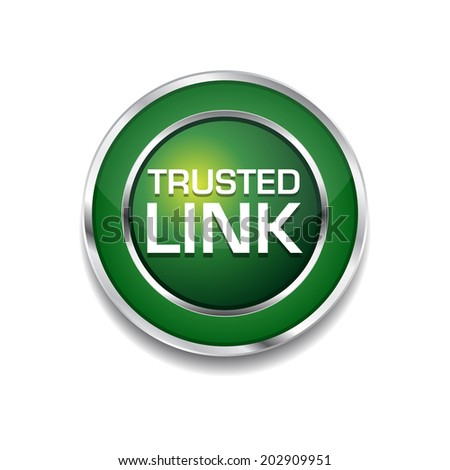 Trusted Link Glossy Shiny Circular Vector Button
