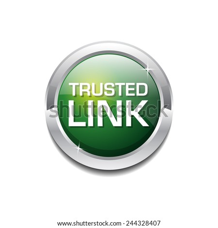 Trusted Link Glossy Shiny Circular Vector Button