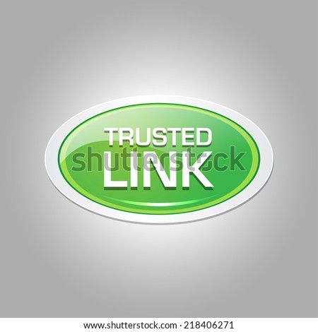 Trusted Link Glossy Shiny Elliptical Vector Button