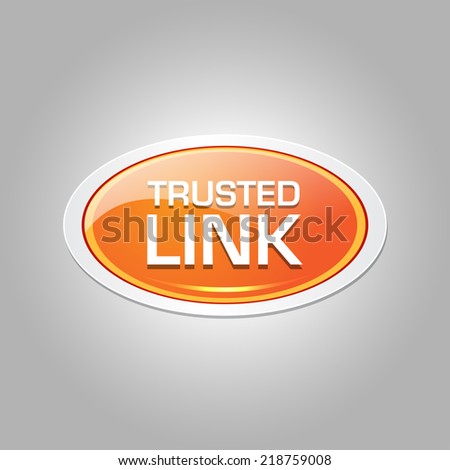 Trusted Link Glossy Shiny Elliptical Vector Button