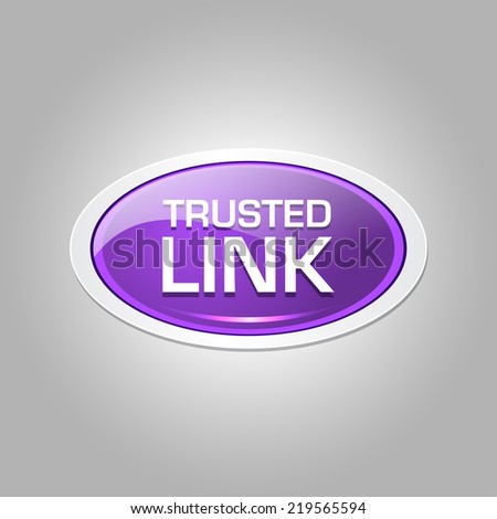 Trusted Link Glossy Shiny Elliptical Vector Button Icon Set
