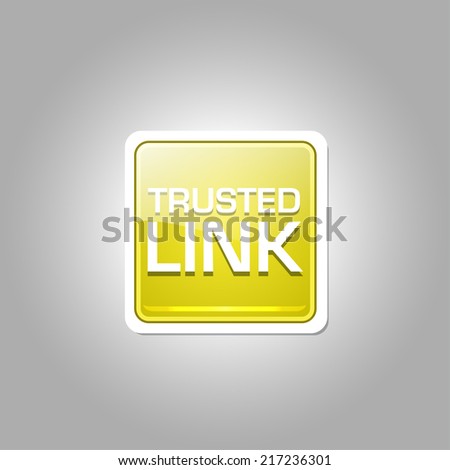 Trusted Link Glossy Shiny Square Vector Button