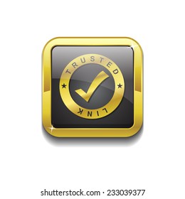 Trusted Link Gold Vector Icon Button