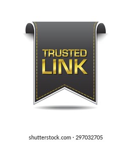 Trusted Link golden Vector Icon Design