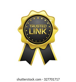 Trusted Link golden Vector Icon Design