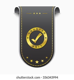 Trusted Link golden Vector Icon Design