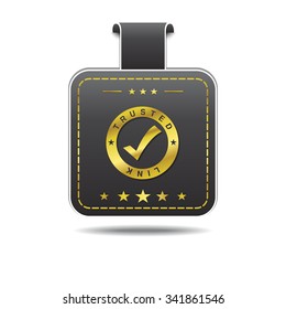 Trusted Link golden Vector Icon Design