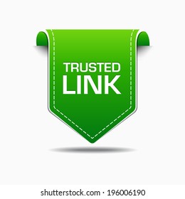 Trusted Link Green Label Icon Vector Design