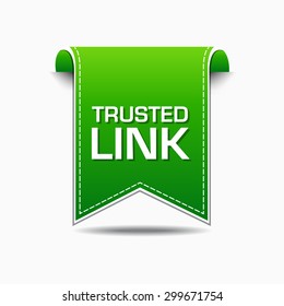 Trusted Link Green Vector Icon Design