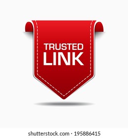 Trusted Link Red Label Icon Vector Design