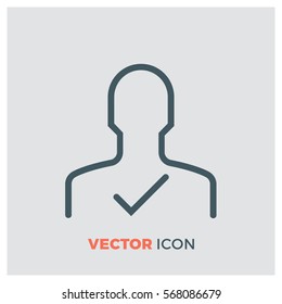 trusted member line vector icon