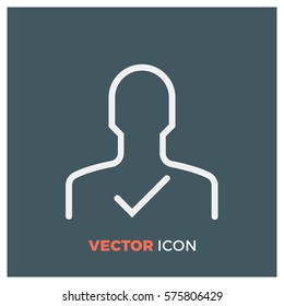 trusted member line vector icon