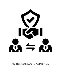 Ilustración vectorial de glifos de icono de socio de confianza