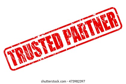 TRUSTED PARTNER red stamp text on white