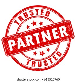 Trusted partner rubber vector stamp on white background