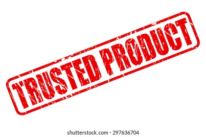 Trusted Product red stamp text on white
