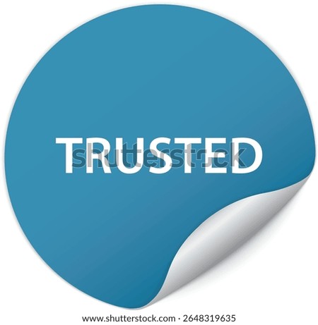 TRUSTED - round blue sticker banner
