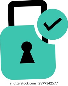 trusted safe padlock fintech icon