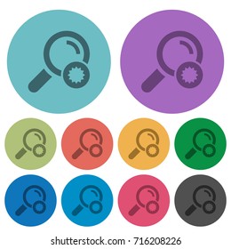 Trusted search darker flat icons on color round background