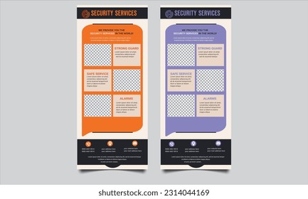 Trusted Security Service Roll Up Banner Design.