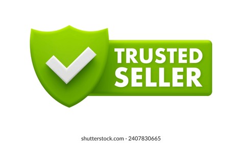 Trusted Seller Badge - Green Checkmark for Verified and Reliable Vendors Icon