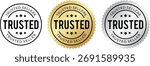 Trusted Seller Badge Vector | Gold and Silver Reliable Label Design EPS