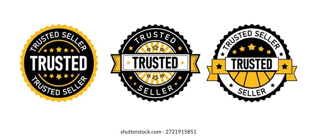Conjunto de vetores de emblema de vendedor confiável