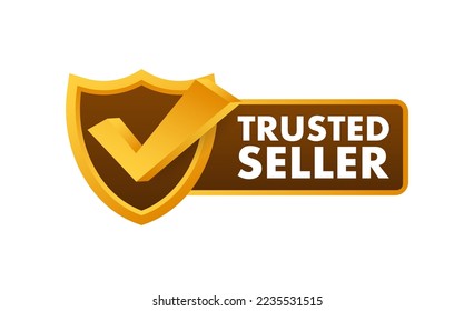 Trusted seller label. Marketplace is trustworthy. Vector stock illustration.