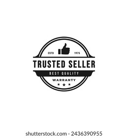 Trusted seller label or Trusted seller stamp vector isolated. Best Trusted seller label for product packaging design, banner, and more about Trusted product.
